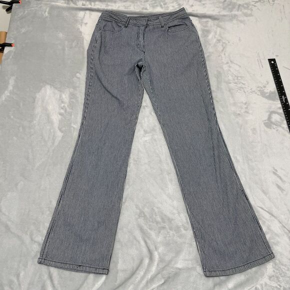 Chicos Pants Womens 0 Small Blue White Stripe Pockets Vintage Lagenlook - Picture 1 of 13